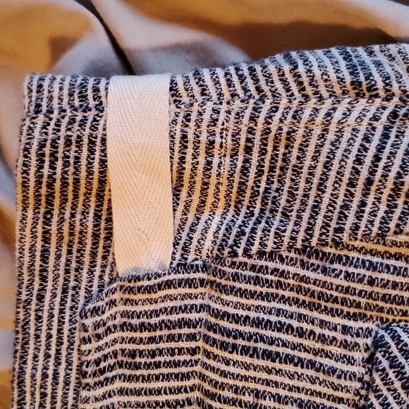 NWT Free People indigo cotton belted striped pants sz 0 small - Picture 11 of 11